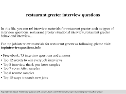 Restaurant Greeter Interview Questions