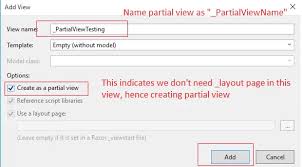 what is partial view mvc 5 usage