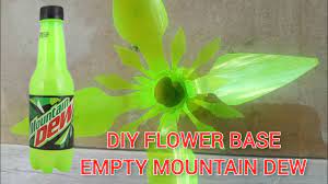 diy flower base using mountain dew