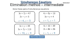 solve simultaneous equations date 08032021