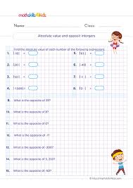 Integers Worksheets Pdf With Answers