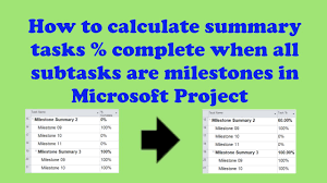 how to calculate summary task percent