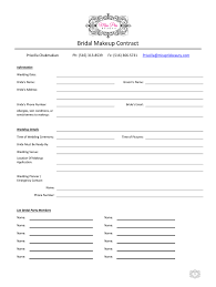 makeup contract template free