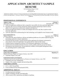 Application Architect Resume Example Resumecompanion Com