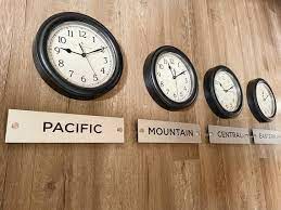 Buy Time Zone Clock Metal Finish Sign