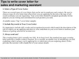 Sales And Marketing Assistant Cover Letter