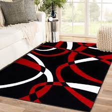 luxe weavers red modern abstract area