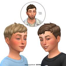 child partedflat hair the sims 4