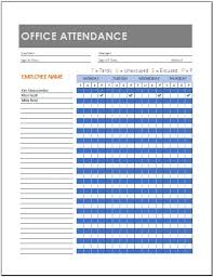 Office Attendance Sheet Templates For Ms Excel Word