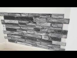 wall grey stone 3d effect panels