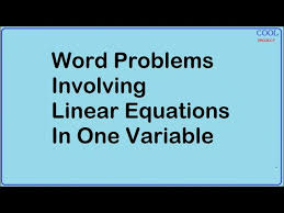 Word Problems Involving Linear