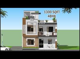 1300 sqft 4bhk 3d house plan south