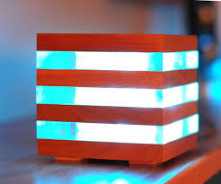 Led Acrylic Wood Cube Lights Cube Light Table Lamp Wood Lights