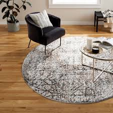 rust round indoor abstract area rug
