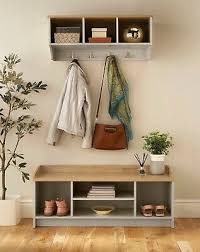 Hooks Storage Bench Open Shelves