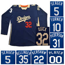 22 Clayton Kershaw 35 Cody Bellinger Los Angeles Hockey Jerseys Dodgers 10 Justin Turner 5 Seager 42 Robinson 66 Puig
