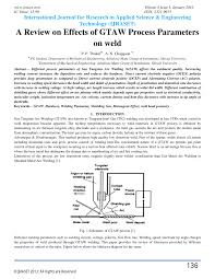 Pdf A Review On Effects Of Gtaw Process Parameters On Weld
