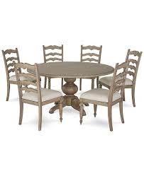 The dining table set 6 seater gives you a little more elbow room than a typical 4 seater. Furniture Ellan Round Dining Furniture 7 Pc Set Table 6 Side Chairs Created For Macy S Round Dining Room Round Dining Room Sets Round Dining Table Sets
