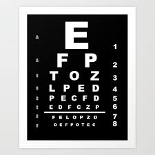 Inverted Eye Test Chart Art Print By Homestead
