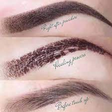 powder brows healing process full day