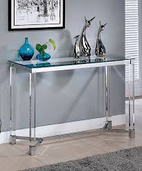 peria contemporary glass console table