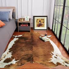 cute print cowhide rug for