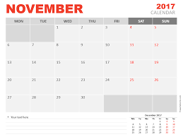 November 2017 Powerpoint Calendar Presentationgo Com