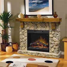 Electric Fireplace Mantel In Faux Stone