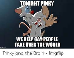 Discover the magic of the internet at imgur, a community powered entertainment destination. Tonight Pinky We Help Gay People Take Over The World Imgflipcom Pinky And The Brain Imgflip Brain Meme On Me Me