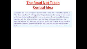 the road not taken poem central idea
