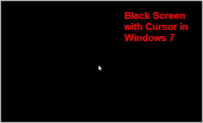 windows 7 black screen with cursor
