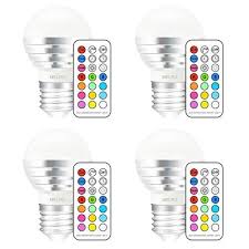 Melpo Led Color Changing Light Bulb With Remote Control 3w E26 Dimmab