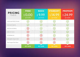 Pricing Table Design For Business Price Plan Web Hosting Or