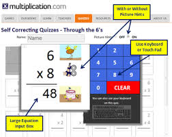 Multiplication Self Corrected Quizzes With Quiz Navigator