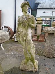 Well Weathered Garden Statue Of David