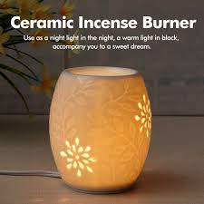 Electronic Ceramic Aromatherapy Sleep Yoga Aroma Oil Burner Warmer Scented Candle Burner Wax Melt Warmer Night Lamp Eu Uk Plug