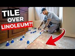 how to tile over linoleum floors