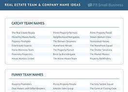ideas tips for real estate team names