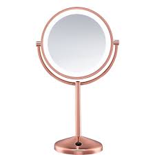 1x 10x led rose gold makeup mirror