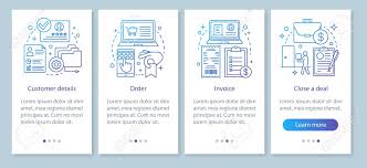 Crm Software Mobile App Page Screen Vector Template Order And
