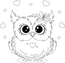 coloring page cute cartoon owl with a