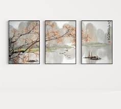 Japanese Wall Art Set Of 3 Posters