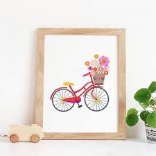Sweet Pea Fl Bicycle Wall Art