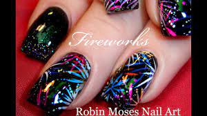 easy firework nail art design diy 4th