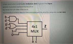 Entity mux81 is port ( d : Solved A Logic Circuit Which Consisting 4x1 Multiplexer Chegg Com