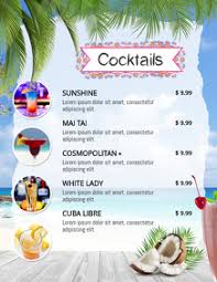 Customize Free Cocktail Menu Templates Postermywall