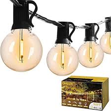ohlux 50ft dimmable globe string lights