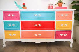 Colorful Painted Dresser Diy Rebecca