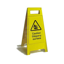 caution slippery surface free standing