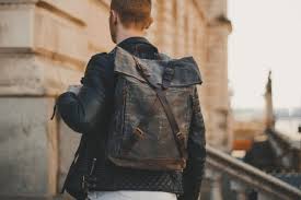 waxed canvas roll top backpack commuter